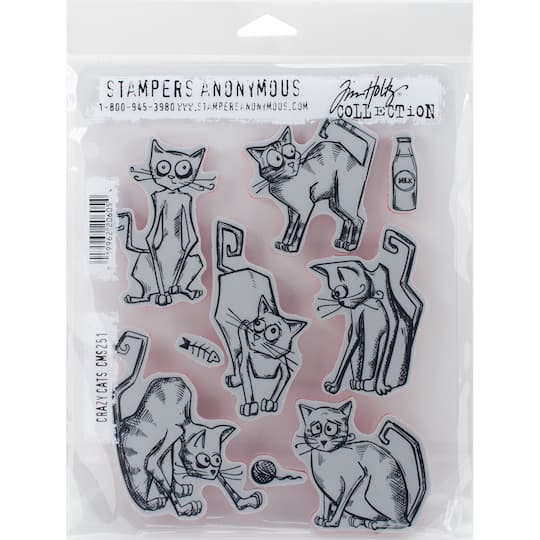 Stampers Anonymous Tim Holtz&#xAE; Crazy Cats Cling Stamps